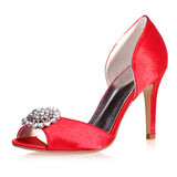 Women's Shoes Satin Spring Summer Fall Stiletto Heel for Wedding Party & Evening Purple Red Blue Champagne Ivory