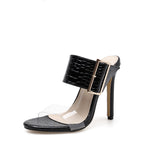 Ladies Heeled Sandals Vogue Slippers Women Leisure PVC Transparent Shoes Sexy Gladiator Sandals Women's High Heel Shoes