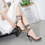 Europe and the United States foreign trade explosion models with transparent sexy high heel strap sandals