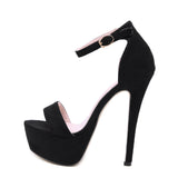 2019 New Sexy Buckle Strap Thin Heel Women Sandals Fashion Cover Heel Ladies Sandals Black Party Shoes Size 35-40