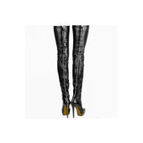 Sexy Back Zipper Genuine Leather Over Knee High Stiletto Boots