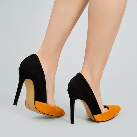 azmodo Pretty Women Contrast Color Pointed-toe Heels