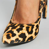 azmodo Leopard Print Stiletto Heel Pumps