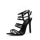 2019 Sandals Summer New Fashion Women Sexy Black Gladiator Party Wedding Shoes Black Strap Pumps High Heel Shoes Dropshipper