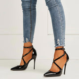 azmodo  Pointed Toe Sexy Black Stiletto Heels