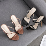 exy High Heels Boots Stiletto Sandalias Mujer Pump Black Shoes Woman Open Toe Strappy Gladiator Sandals Shoes black