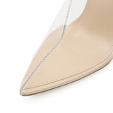 Transparent stiletto heels versatile pointed sexy catwalk crystal sandals women