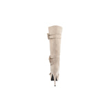 azmodo  Camel Coppy Stiletto Heel Knee High Boots