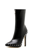 azmodo Rivet Pointed Toe Ankle Boots