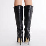 Sexy Black Stiletto Closed-toes Women Boots