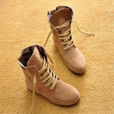 azmodo Comfortable Lace-up Flat Fall Boots
