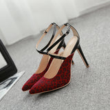 Top Quality Leopard Grain Women Shoes Sexy High Heels 2018 Peep Toe Party Women Pumps Weeding shoes
