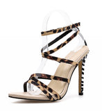 Women's shoes Simmi INS hot pointed peep toe stilettos high heels sandals woman shoes zebra leopard stripe lady party shoe