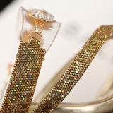 Sexy Dress Sandals Rhinestone Sequin Thong Slip-On Stiletto Heel