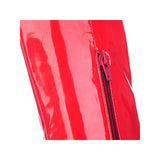 azmodo  Patent Leather Lace up Zipper Knee High Boots