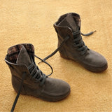 azmodo Comfortable Lace-up Flat Fall Boots