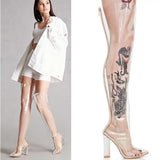 Fully transparent over the knee boots thick with high heel pointed over the knee long tube large size women's boots tide