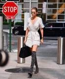 Shoes Woman 2017 Autumn Winter Women Boots Stretch Faux Suede Slim Thigh High Boots Fur Warm Over the Knee Boots High Heels