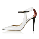 Pointed-toe Cut-outs Ankel Wrap Stiletto Heels