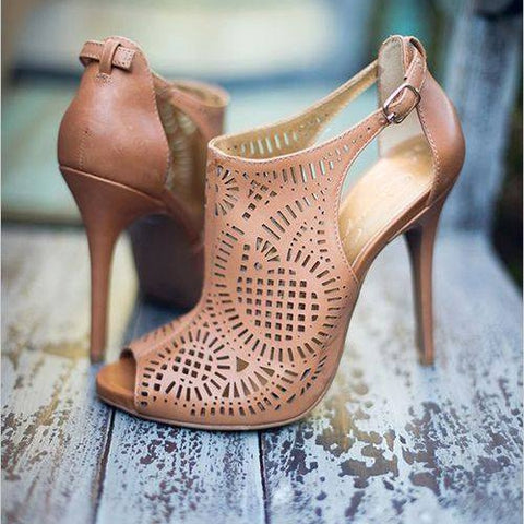 azmodo Peep toe Stiletto Heel Dress Sandals