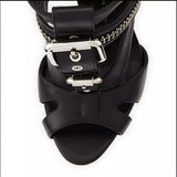 azmodo  Solid Color Zipper Buckle Stiletto Sandals