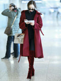 Women's high heels Boot Over the Knee Boot with rough heel show thin side zipper