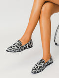 Leopard Print Penny Loafers – Women's Slip-On Flat Shoes