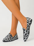 Leopard Print Penny Loafers – Women's Slip-On Flat Shoes