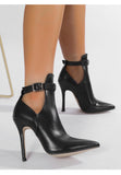 Chocolate Brown Croc-Pattern Stiletto Heels