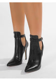 Chocolate Brown Croc-Pattern Stiletto Heels