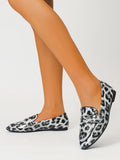 Leopard Print Penny Loafers – Women's Slip-On Flat Shoes