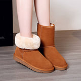 Women's Cozy Chestnut Fur-Trim Winter Ankle Boots