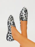 Leopard Print Penny Loafers – Women's Slip-On Flat Shoes