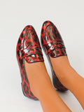 Leopard Print Penny Loafers – Women's Slip-On Flat Shoes