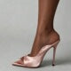Glossy White Peep-Toe Stiletto Heel