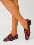 Leopard Print Penny Loafers – Women's Slip-On Flat Shoes