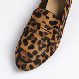 Leopard Print Penny Loafers – Women's Slip-On Flat Shoes