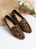 Leopard Print Penny Loafers – Women's Slip-On Flat Shoes