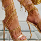 Gold Fringe Chain Stiletto Sandals