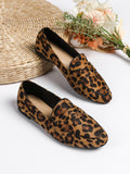 Leopard Print Penny Loafers – Women's Slip-On Flat Shoes