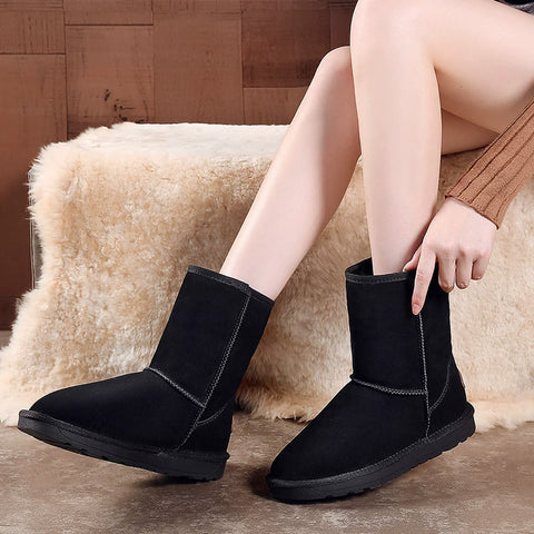 Women's Cozy Chestnut Fur-Trim Winter Ankle Boots