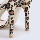azmodo Leopard Clear Stiletto Heels