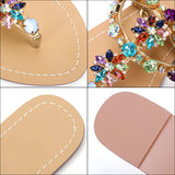 Women Rhinestones Chains Flat Gladiator Sandals Multicolor (Plus Size Available)