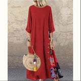 Long linens Dress Summer Women Evening Party Maxi Autumn Winter Vintage Plus Size Dress Female Women Red Black Blue vestido