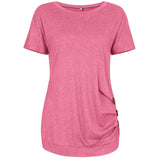 Women's Top Button Decorative Short-Sleeved T-Shirt Women