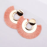 Womens Bohemian Earrings Long Tassel Fringe Boho Dangle circle Earrings Jewelry