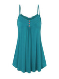 Spaghetti Strap Double Breasted Plain Shift Dress