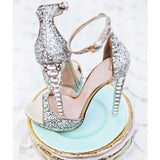 Fancy High Heel Sandals Women's Wedding Shoes