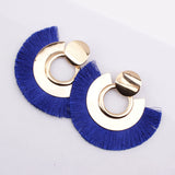 Womens Bohemian Earrings Long Tassel Fringe Boho Dangle circle Earrings Jewelry