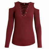 Women's tops Off-shoulder long-sleeved bottoming shirt t-shirt women